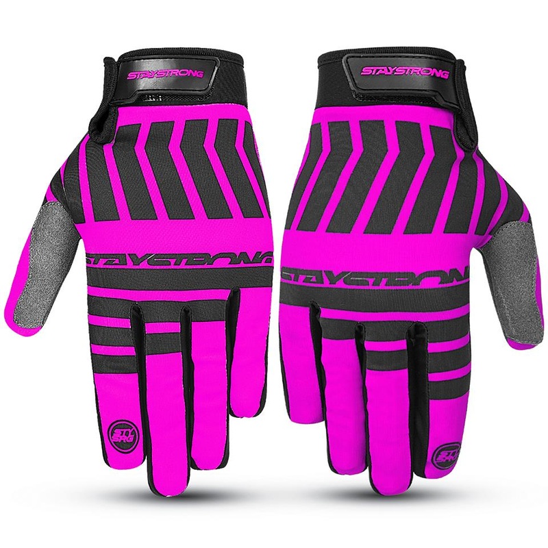 Stay Strong Chev Stripe Gloves – Pink X Large