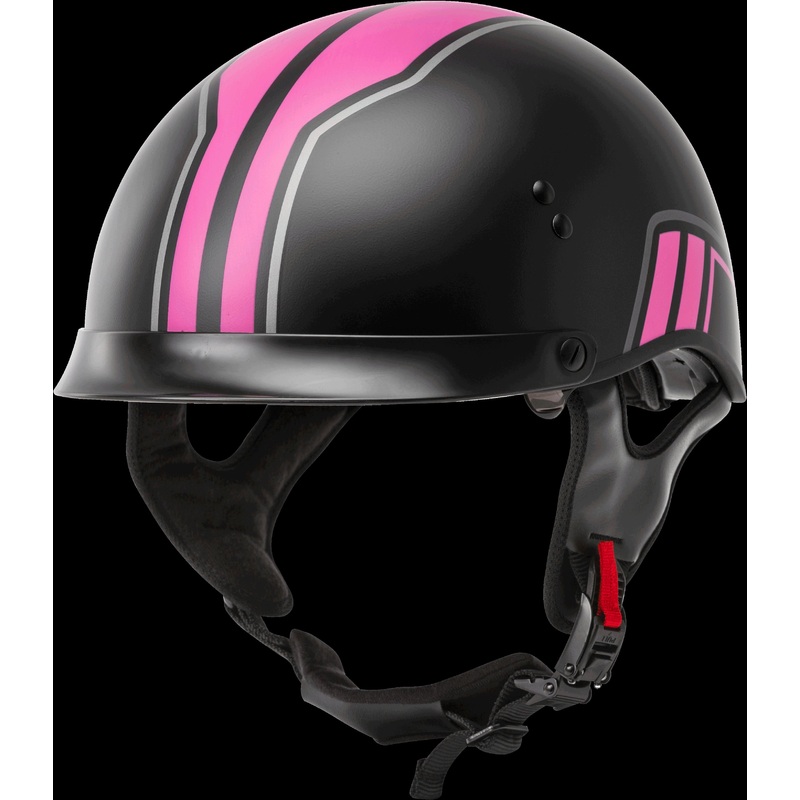 GMAX Hh-65 Half Helmet Full Dressed Twin Matte Black/Pink Xl