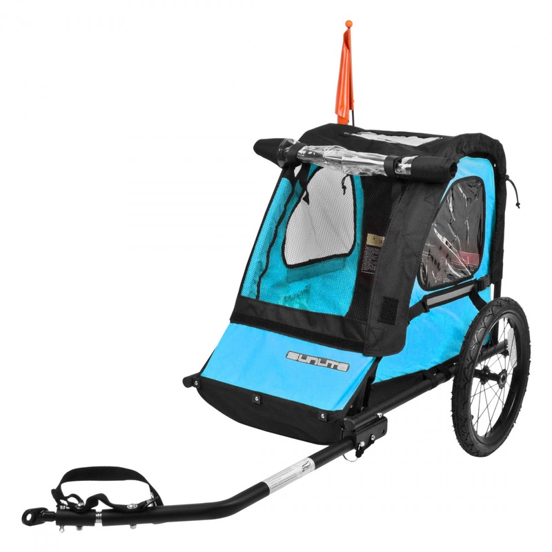 Trailer Sunlite Stl 16In Black-Frame&Stl-Whls Single Child Bu/Gy