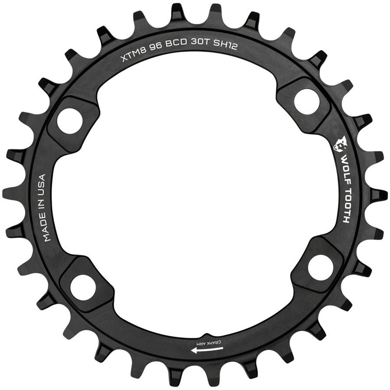 96 Asymmetrical BCD Chainrings for Shimano XT 8000/SLX 7000 and Hyperglide+ – 96 BCD Chainring 96 BCD Chainring – 30t, 96 Asymmetric BCD, 4-Bolt, For Shimano M8000/M7000 Cranks, Requires 12-Speed Hyperglide+ Chain, Black