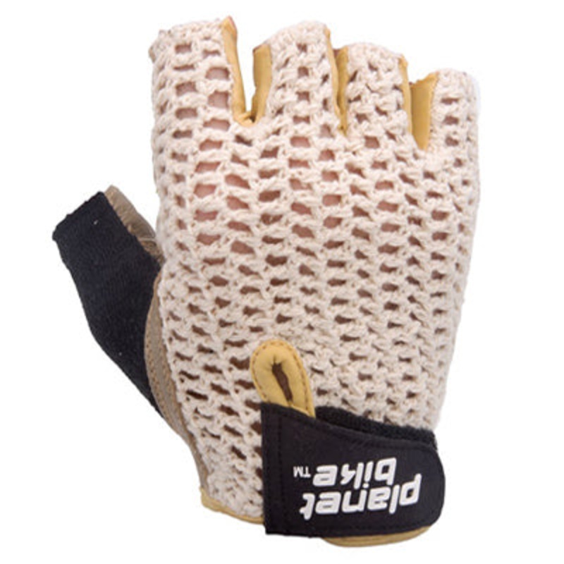 P-Bike Glove,Taurus X-Large Tan/Blk,Crochet Leather Glove Taurus Planet Bike Apparel XL Tan/Black