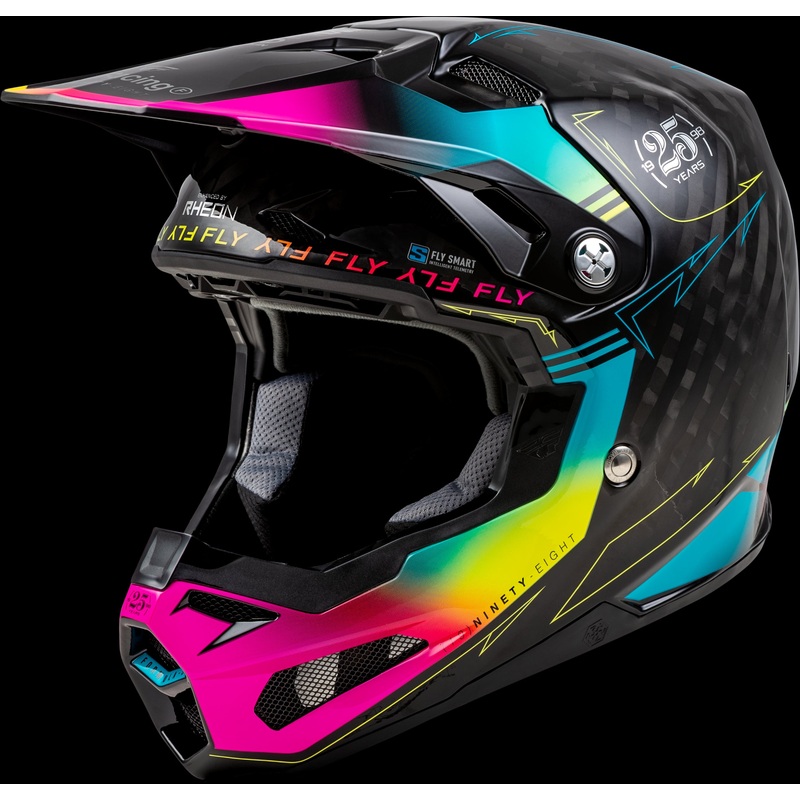 FLY RACING Formula S Carbon Legacy Helmet Black/Electric Blu/Fuschia Xs