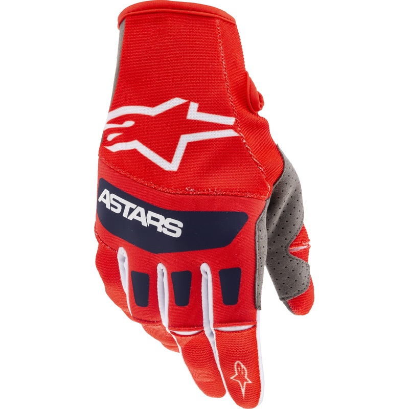 ALPINESTARS Techstar Gloves Bright Red/White/Dark Blue Small
