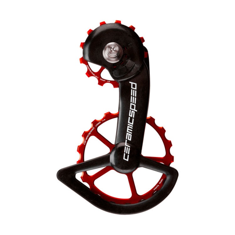 CeramicSpeed OSPW Pulley Wheel System Shimano 9100/9150 8000 SS/8050 SS – Alloy Pulley Carbon Cage Red