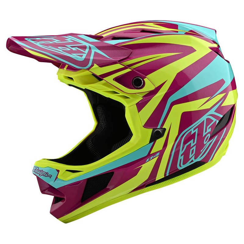 Troy Lee Designs D4 MIPS BMX Race Helmet-Slash Purple/Yellow Large