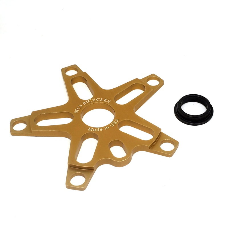 MCS Bolt-on BMX Aluminum Spider – 5-bolt / 110mm – Gold – USA Made