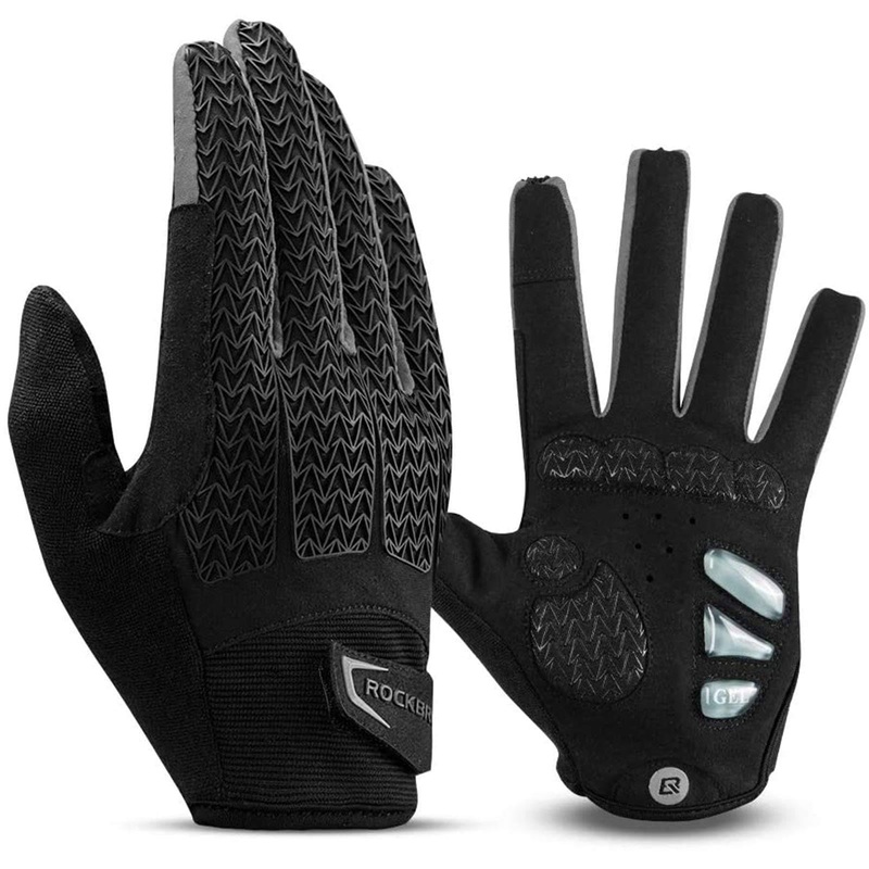 ROCKBROS Winter Cycling Windproof Anti-Slip Thermal Bike Gloves for Cycling,Biking,Running Full-Red US S=Asian M