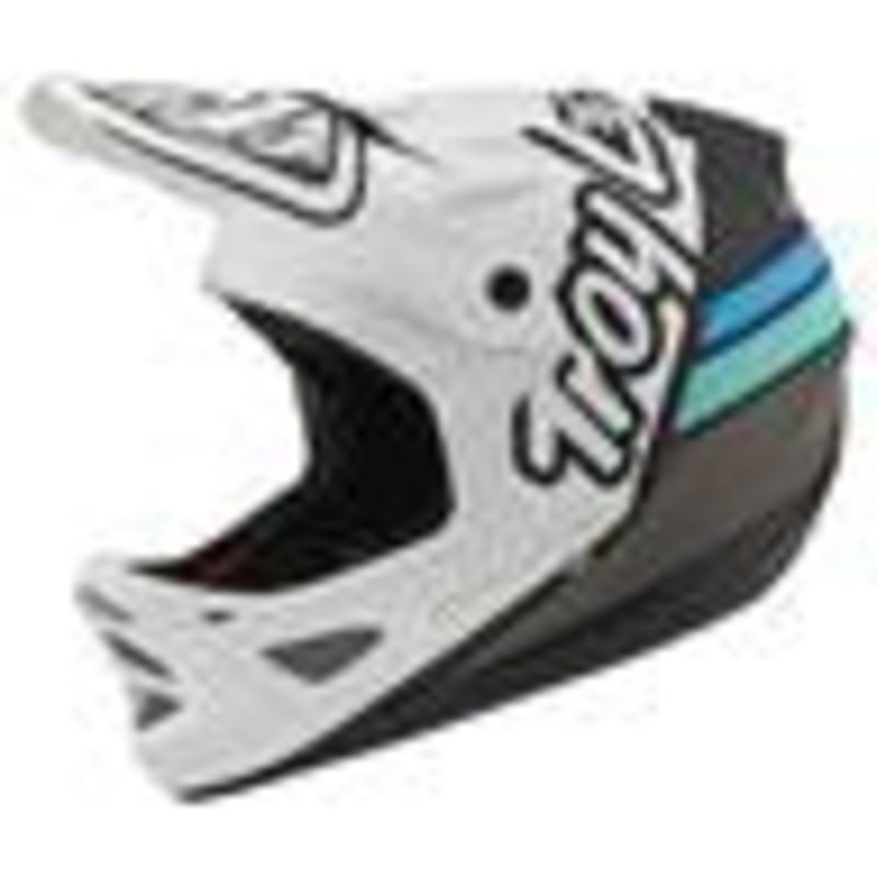 Troy Lee Designs D3 Fiberlite BMX Race Helmet-Silhouette White/Navy X-Small