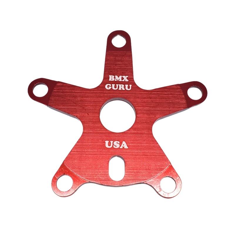 BMXGuru Aluminum BMX Spider – 110mm – Red – USA Made