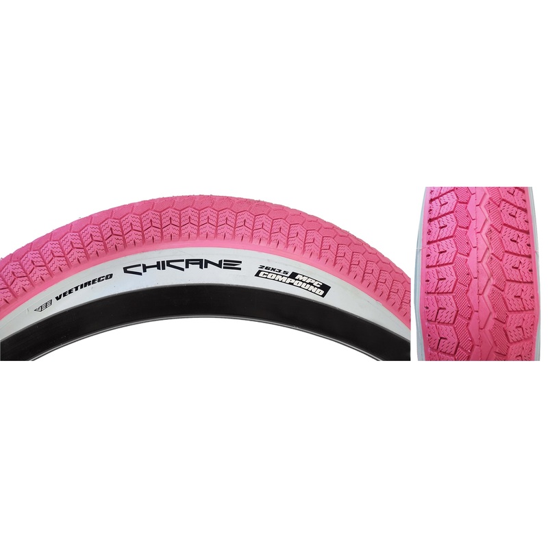 26×3.50 SE Racing  Chicane BMX Cruiser tire – Pink w/ Whitewall