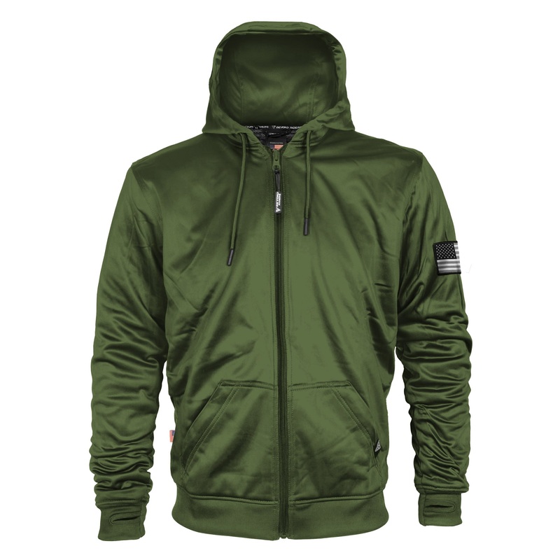 Army Green Solid Ultra Protective Hoodie with Pads Army Green Solid XXS
