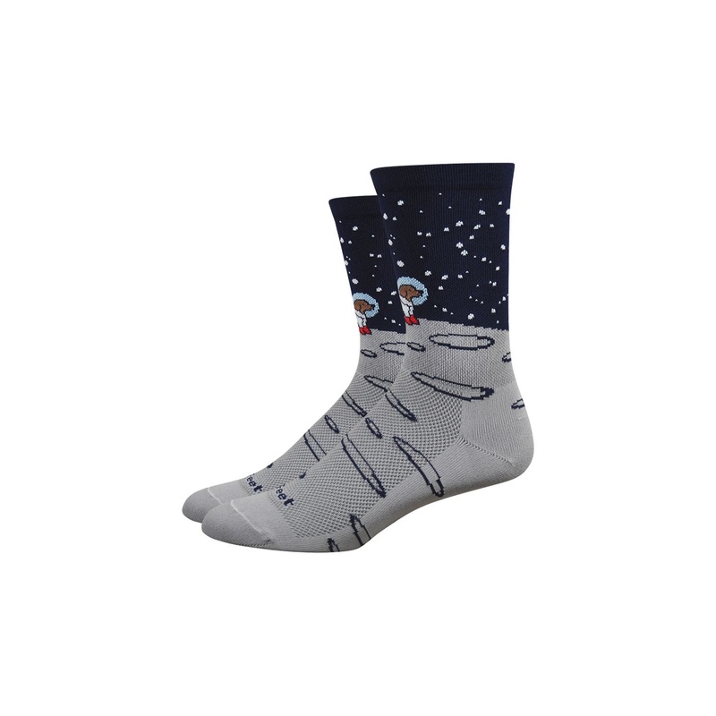 Sock DeFeet Aireator Moon Dog 6″ X-Large Grey/Navy