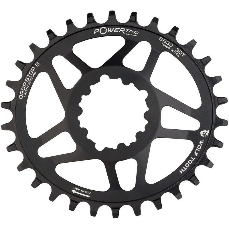 Wolf Tooth Elliptical Direct Mount Chainring – 30t, SRAM Direct Mount, Drop-Stop B, For SRAM BB30 Short Spindle Cranks, 0mm Offset, Black