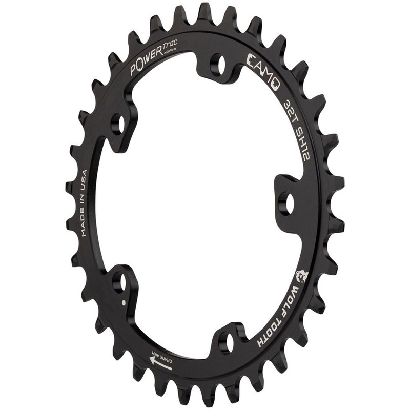 CAMO Aluminum Elliptical Hyperglide+ Chainrings – CAMO Aluminum Elliptical Chainring CAMO Aluminum Elliptical Chainring – 30t, Wolf Tooth CAMO Mount, Drop-Stop ST for Shimano 12 Speed HG+, Black