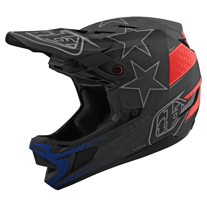 Troy Lee Designs D4 Carbon Freedom 2 MIPS BMX Race Helmet-Black/Red X-Small