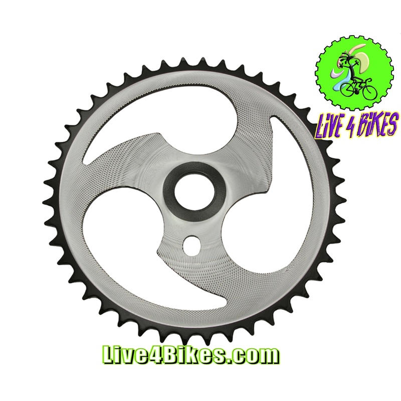 Steel One Piece Chainring sprocket    44T – A Chrome/Black Marvel -Live4Bikes
