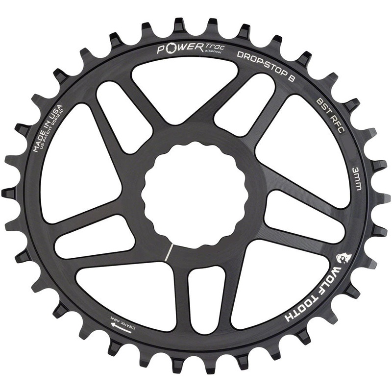 Wolf Tooth Elliptical Direct Mount Chainring – 36t, RaceFace/Easton CINCH Direct Mount, Drop-Stop B, For Boost Cranks, 3mm Offset, Black