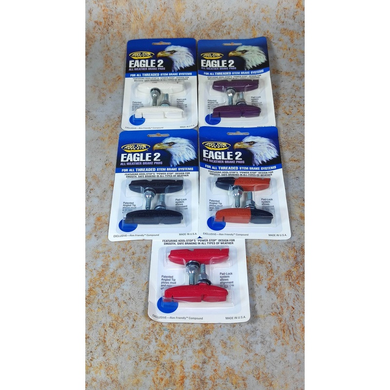 Kool Stop Eagle 2 Threaded Brake Pads White