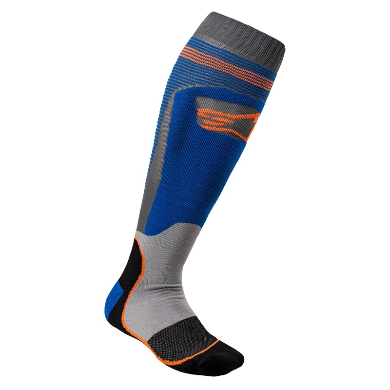 ALPINESTARS Mx Plus-1 Socks Blue/Fluorescent Orange Small