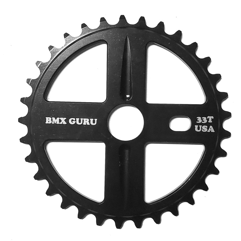 BMXGuru 33t Bolt Drive BMX Aluminum Sprocket / Chainwheel – Black – USA Made