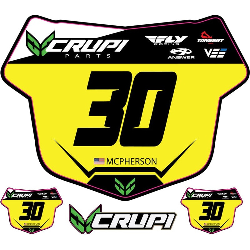 Custom Number Plate Decals Pro Black w/Wht #