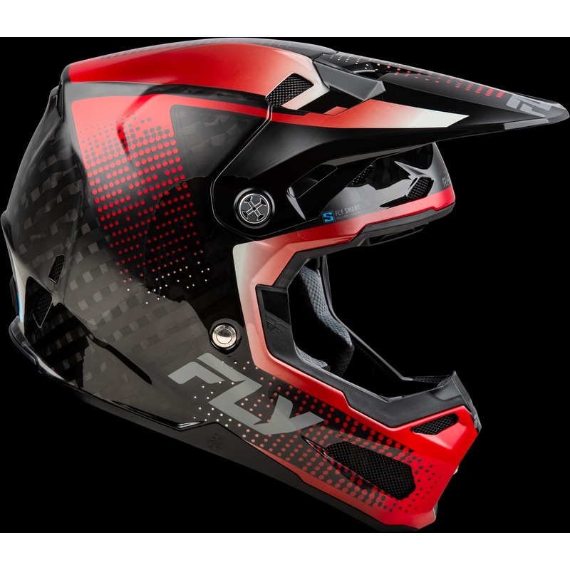 FLY RACING Formula S Carbon Protocol Helmet Black Carbon/Red Sm