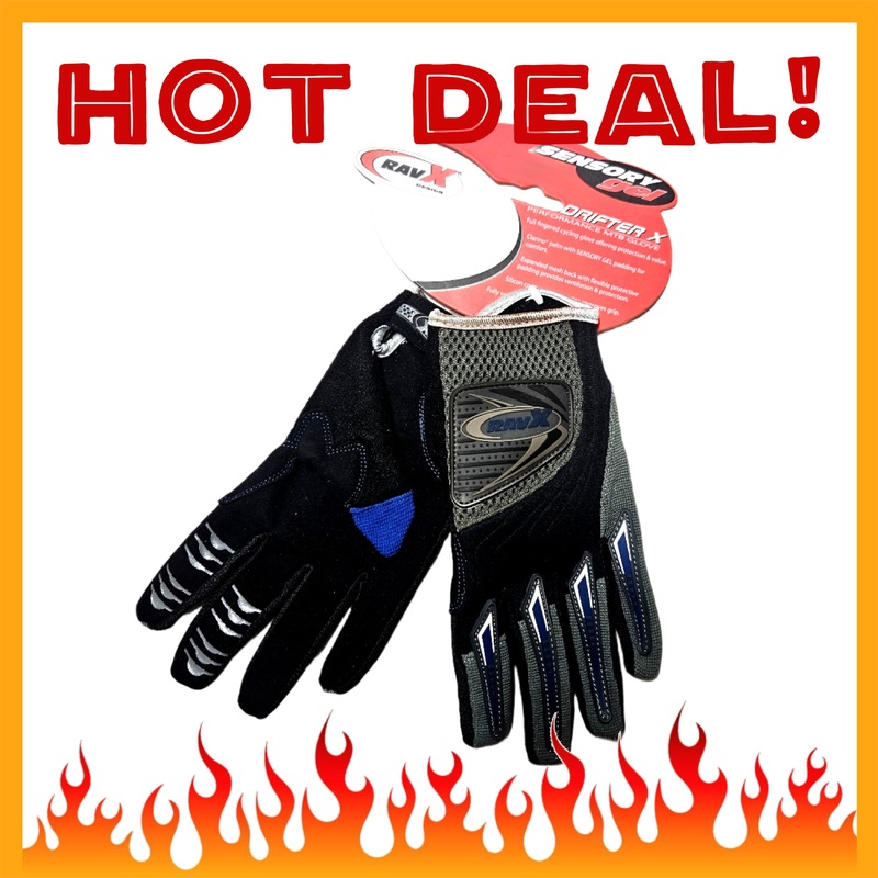 RAVX Drifter MTB/BMX Gloves – Size 12 / Adult XX-Large – Black/Blue
