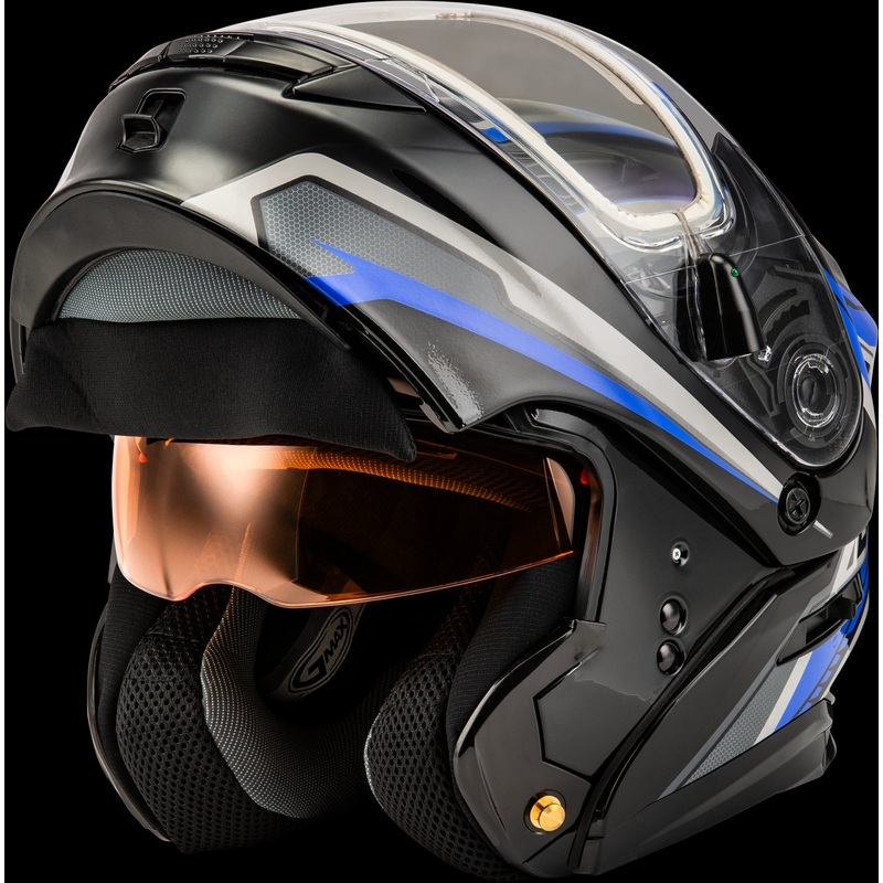 GMAX Md-01s Transistor Snow Helmet W Electric Shld Blue/Black Xs