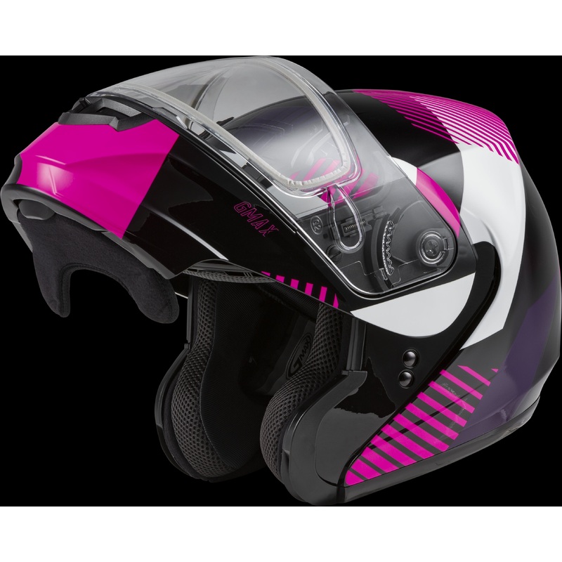 GMAX Md-04s Modular Reserve Snow Helmet Black/Pink/White Sm