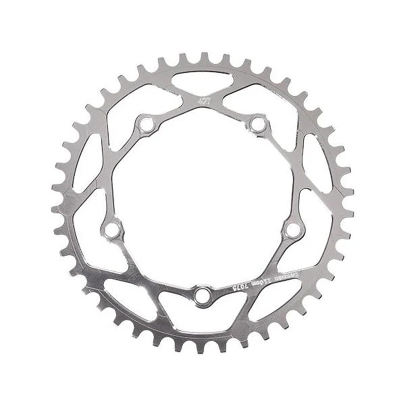 RENNEN 5 BOLT CHAINRING THREADED- 110MM BCD POLISHED POLISHED 45.2