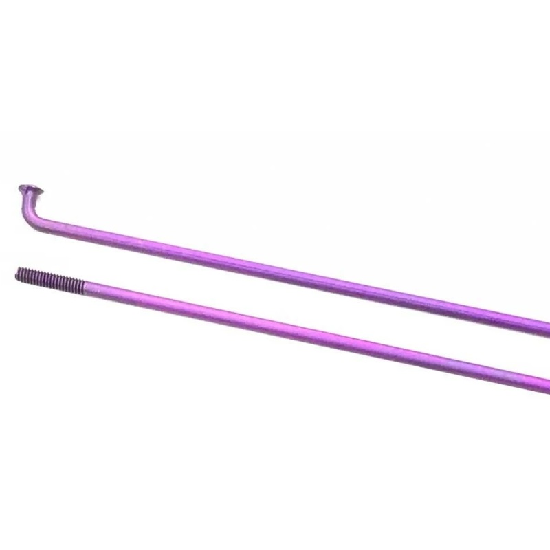 USA BRAND TITANIUM SPOKE FOR 16″ WHEELS (PURPLE) Purple – 132mm No Nipple Needed