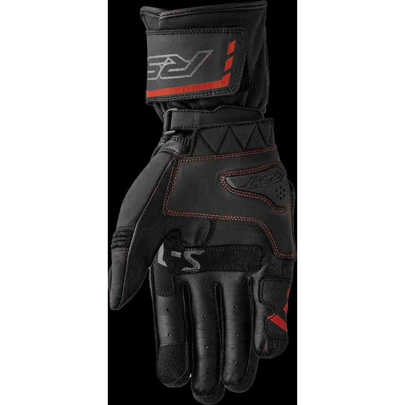 RST S1 D3o Glove Blk/Red Leather Lg Black/Red Large
