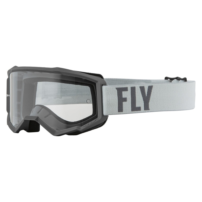 Fly Racing 2022 Focus Goggles-Grey/Dark Grey w/Clear Lens Adult