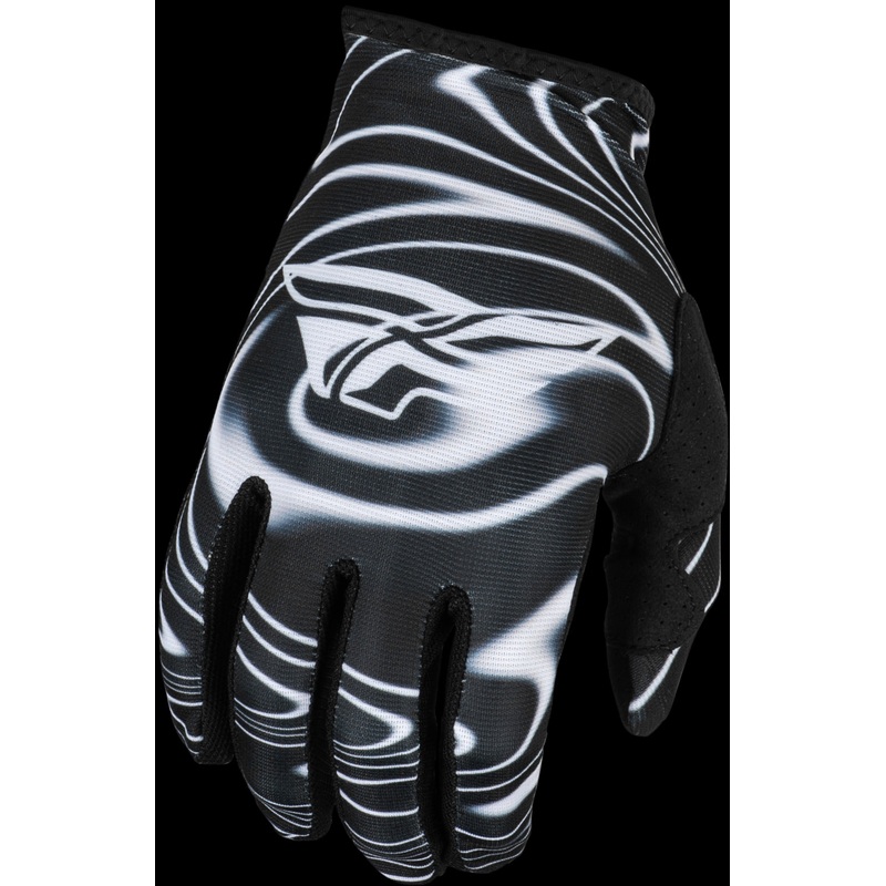 FLY RACING Youth Lite Warped Gloves Black/White Yl