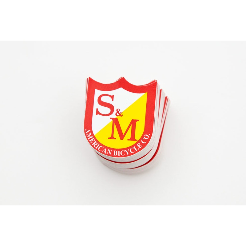 SMALL SHIELD STICKERS, RED/YELLOW, 100 PACK