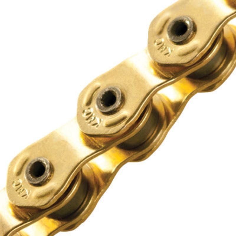 kmc chain hl1 wide x 100l gold half link chain hl1l wide chains 1/2” x 1/8” Gold