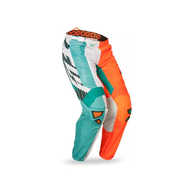 Fly Racing 2014 Kinetic Mesh Race Pants-Teal/Hi-Vis Orange Youth 26