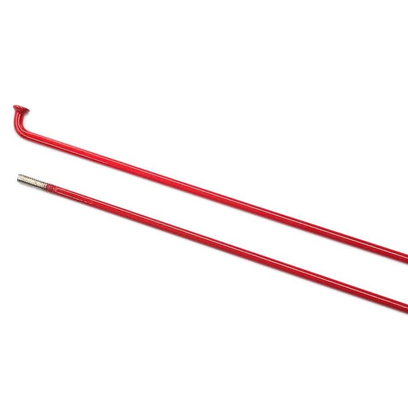 MISSION STAINLESS STEEL SPOKE FOR 18″ WHEELS (RED) Red – 156mm No Nipple Needed