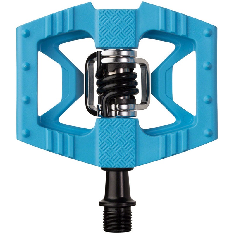 Crank Brothers Double Shot 1 Pedals – Dual Sided Clipless with Platform, Composite, 9/16″, Blue