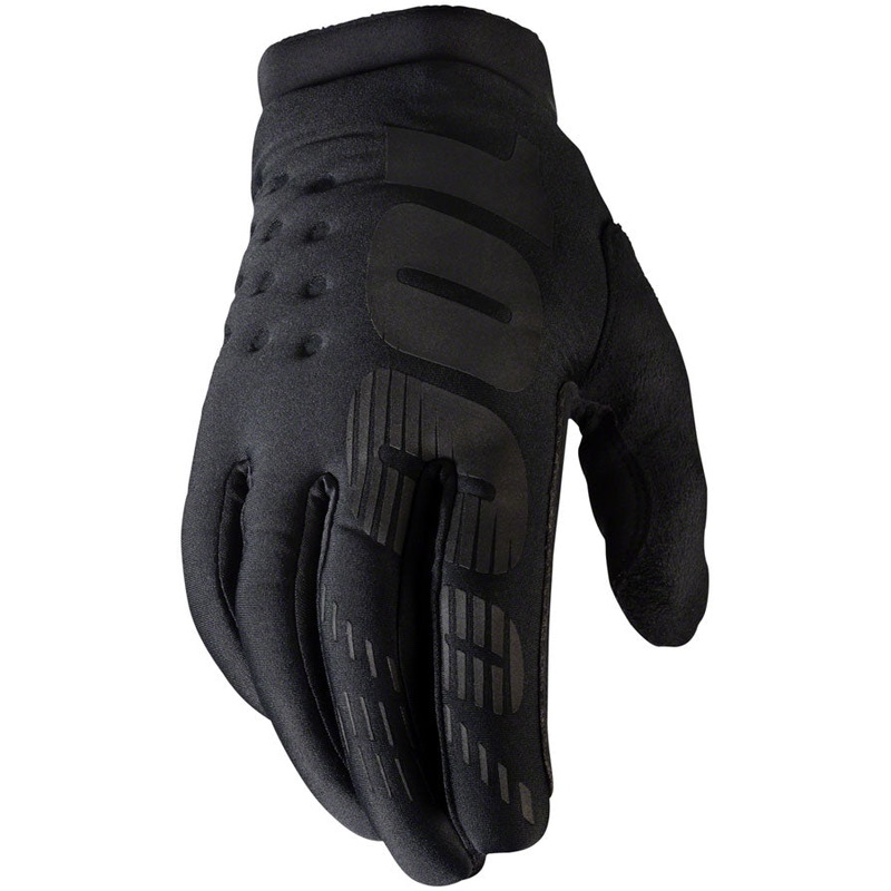 100% Brisker Gloves – Black, Full Finger, Men’s, Small
