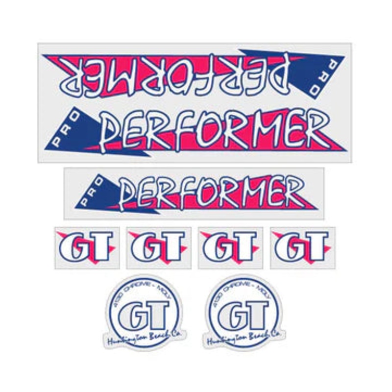 1986 GT PRO Performer Decal Set Magenta / Blue With Clear Background