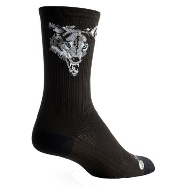 SockGuy SGX Wolf Socks – 6″ Black Small/Medium