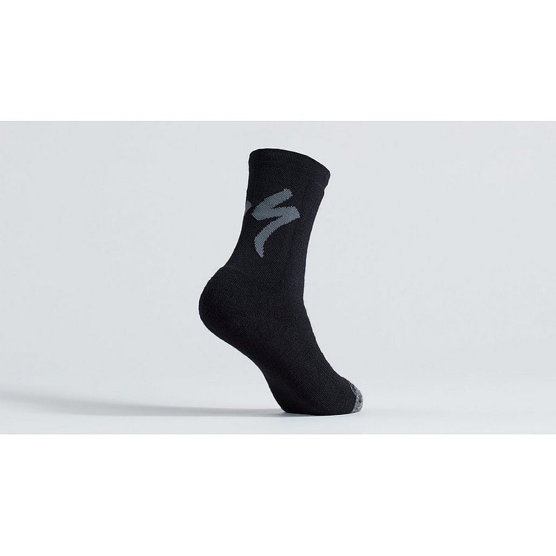 Specialized merino deep winter tall logo sock black s