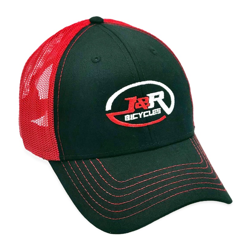 J&R Bicycles Logo Otto Trucker Hat-Black/Red OSFM