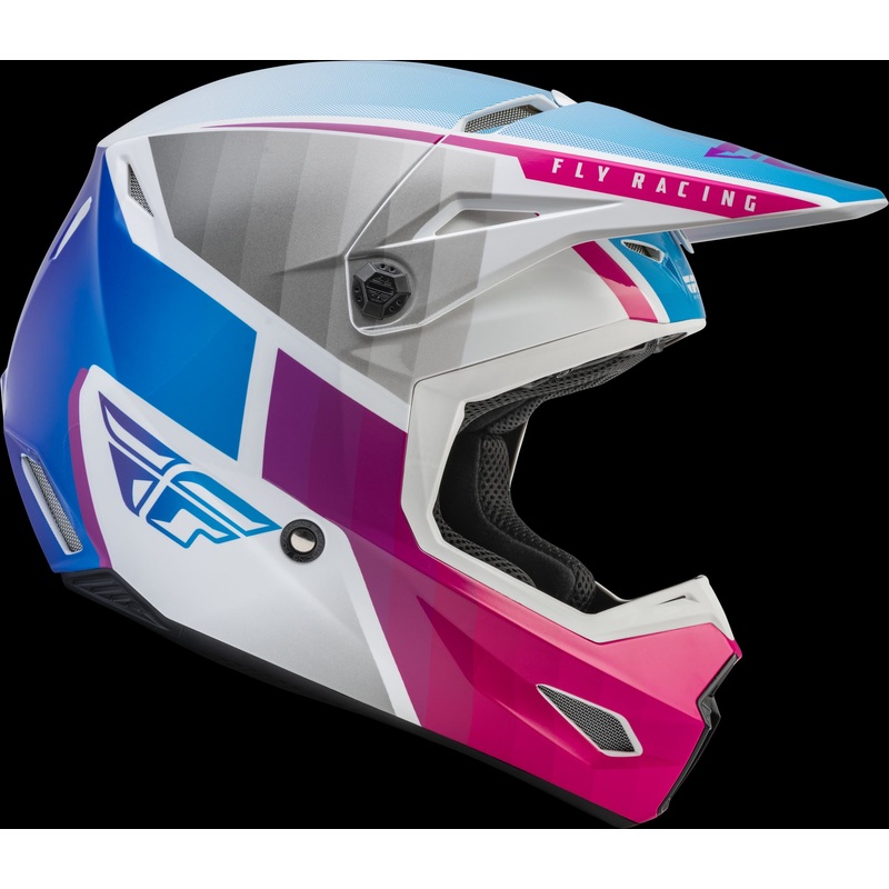 FLY RACING Kinetic Drift Helmet Pink/White/Blue Lg