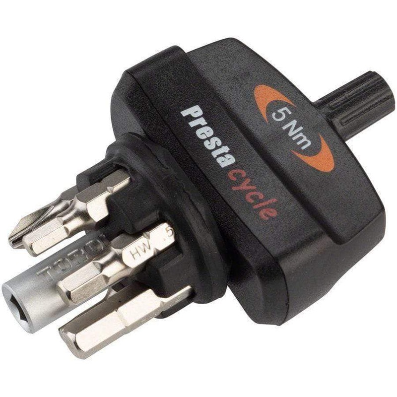 TorqKey Mini Preset Torque Bike Tool, 5Nm, 6 Piece Bit Set and Holder