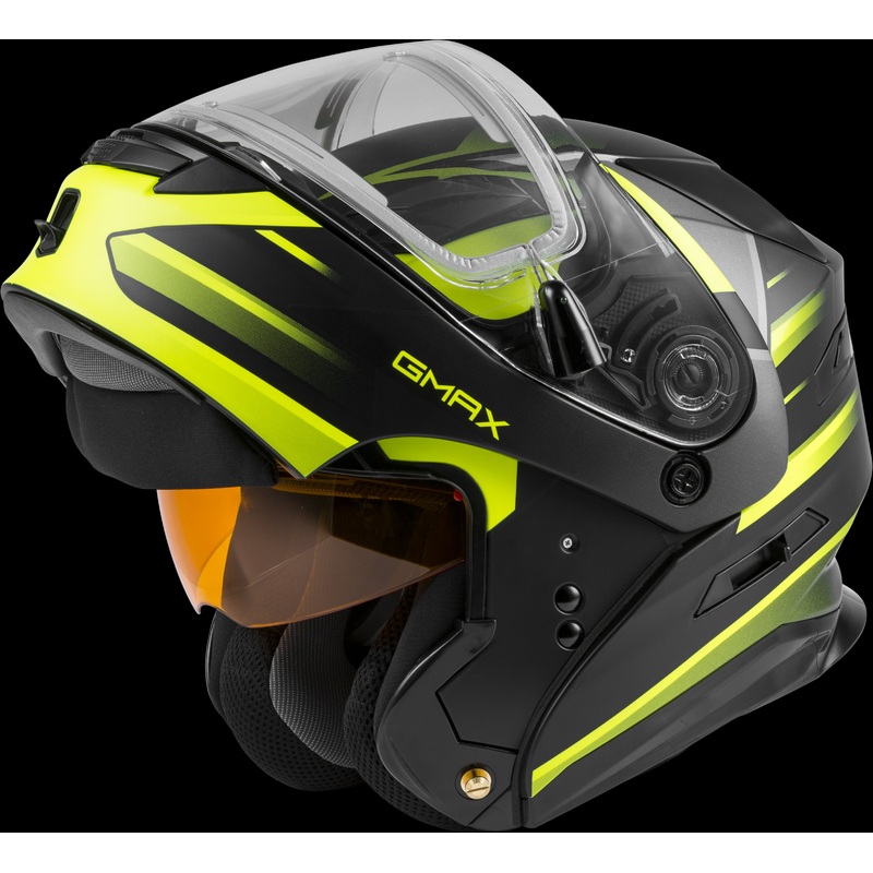 GMAX Md-01s Modular W/Elec Shield Descendant Matte Blk/Hi-Vis 3x