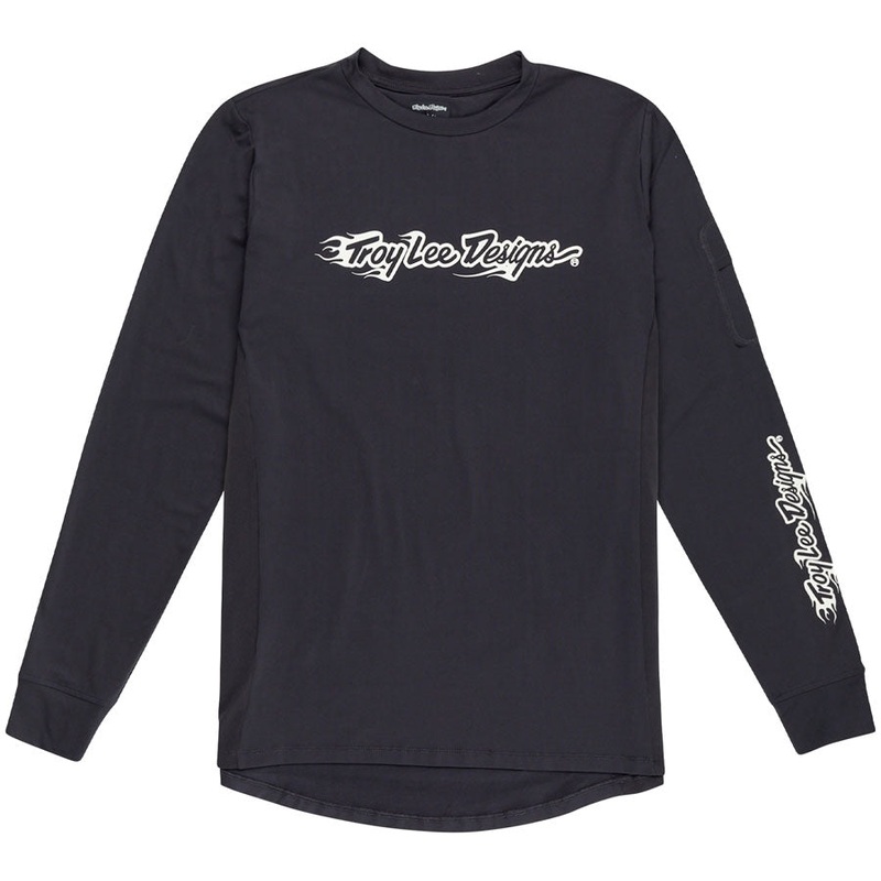 Troy Lee Designs Ruckus Long Sleeve Ride Tee  Burn Out Carbon Large