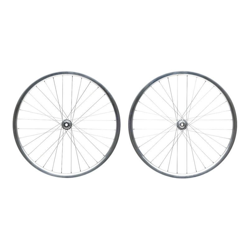 Velocity Aileron Polished w/ SON 28 Dynamo Front and White Industries Rear Hubs Aluminum Tubeless 700c Wheelset