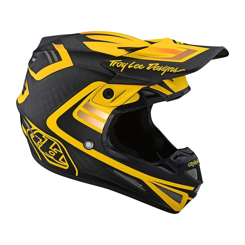 Troy Lee Designs SE4 Carbon Flash BMX Race Helmet-Black/Yellow Adult X-Small
